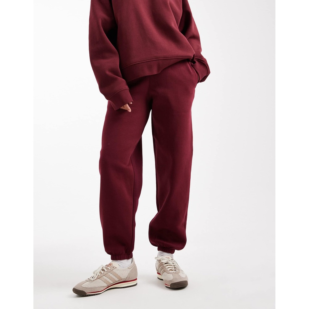 ASOS DESIGN Women Burgundy Oversized Jogger Sweatpants Maroon Relaxed Fit NEW